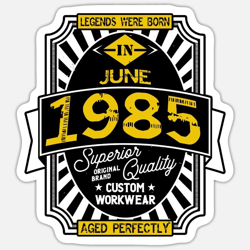 1985 JUNE - Sticker size S (10 x 10 cm) - white matte