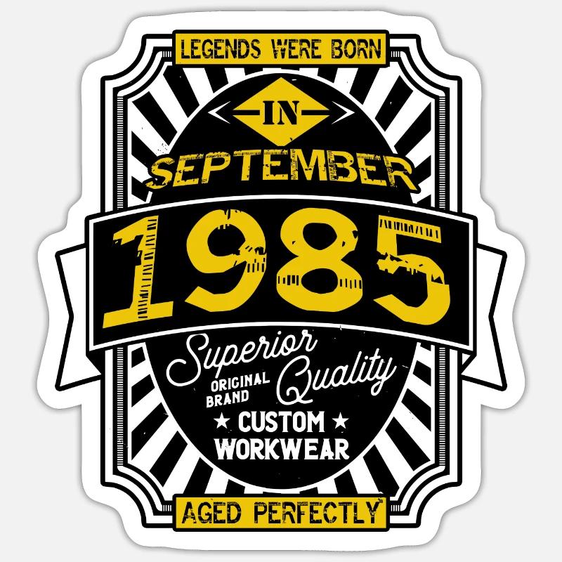 1985 SEPTEMBER - Sticker taille S (10 x 10 cm) - blanc mat