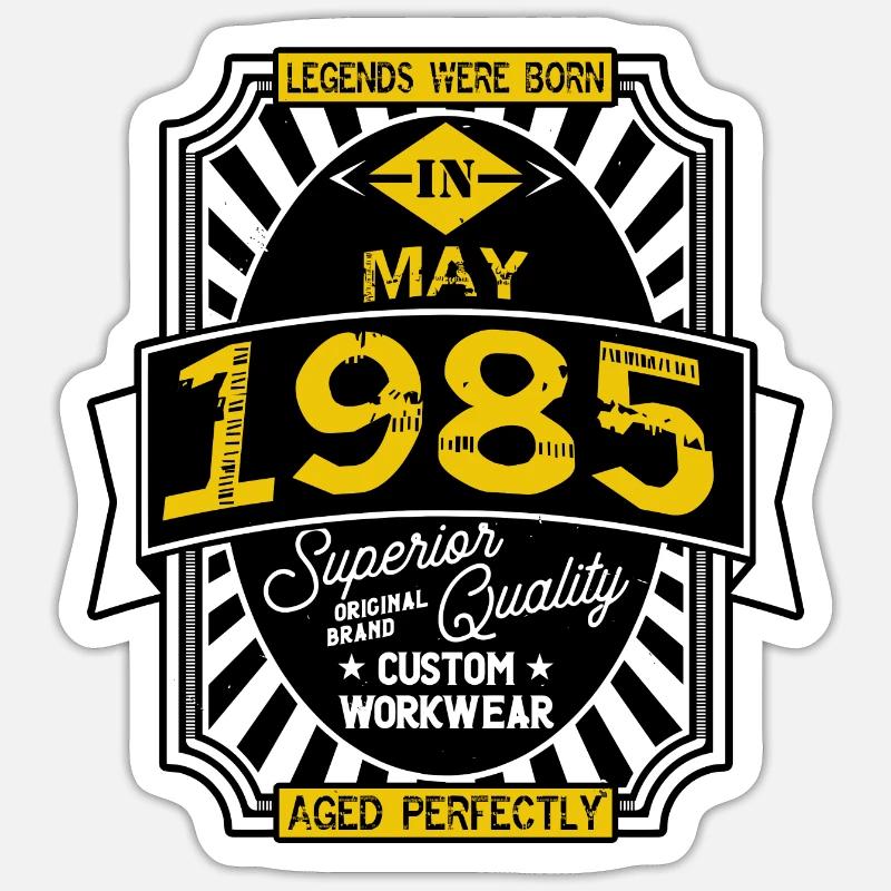 1985 MAY - Sticker size S (10 x 10 cm) - white matte