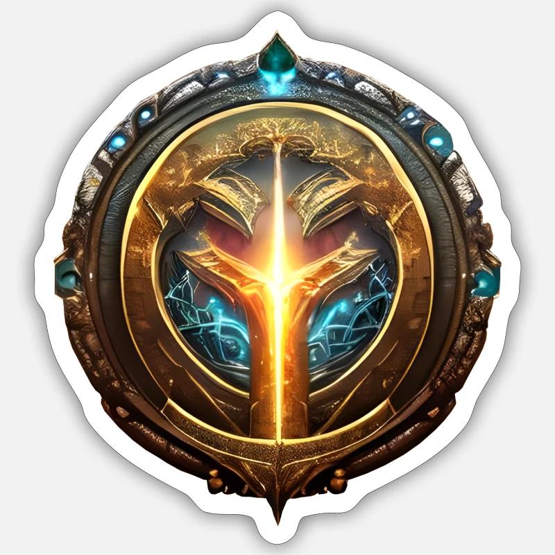 Fantasy-Emblem - Sticker Größe S (10 x 10 cm) - Mattweiß