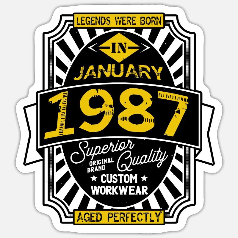 JANUAR 1987 Sticker Größe S (10 x 10 cm)