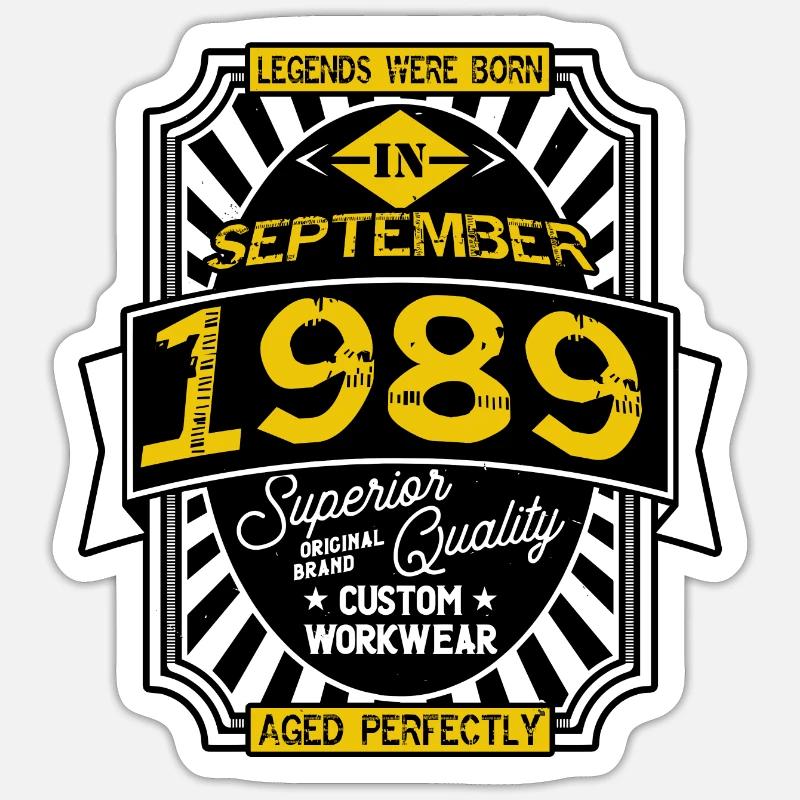 1989 SEPTEMBER - Sticker size S (10 x 10 cm) - white matte