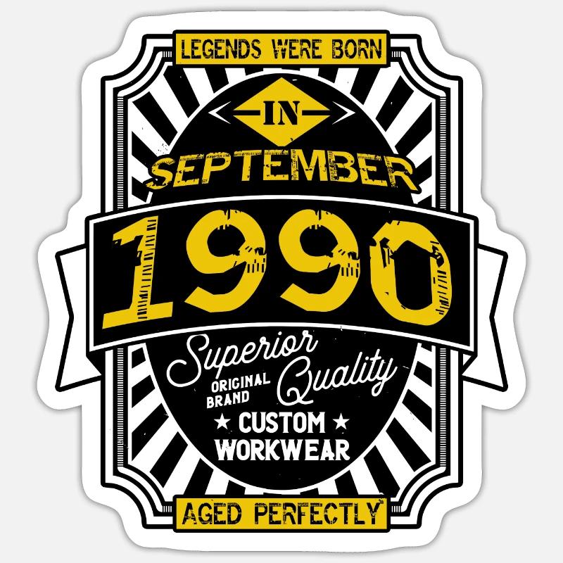 1990 SEPTEMBER - Sticker size S (10 x 10 cm) - white matte