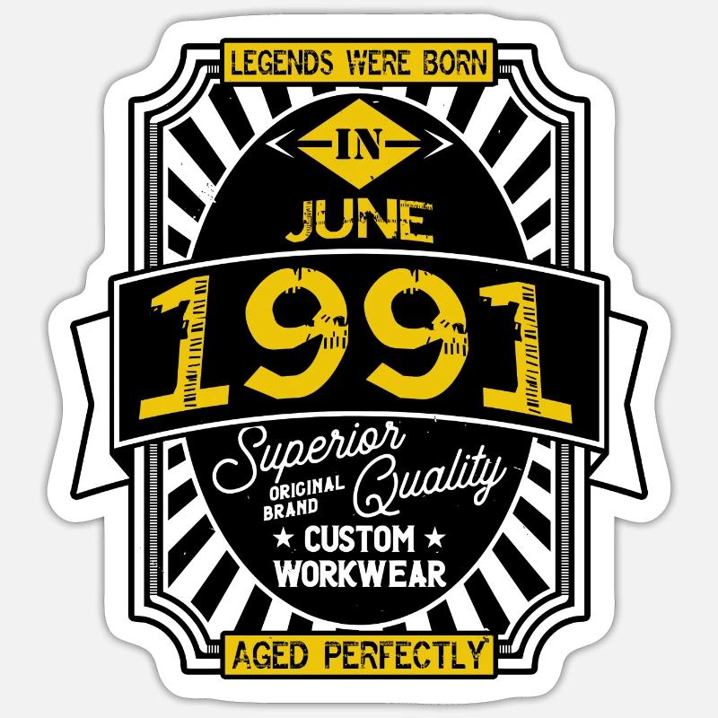 JUNI 1991 - Sticker Größe S (10 x 10 cm) - Mattweiß
