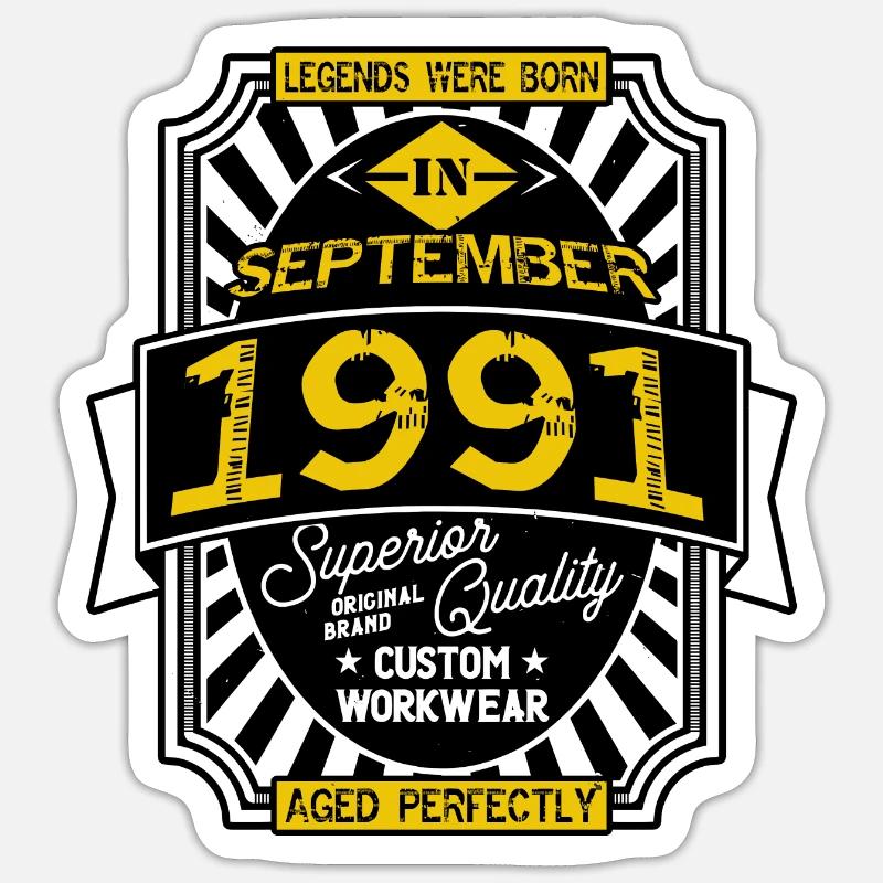 1991 SEPTEMBER - Sticker size S (10 x 10 cm) - white matte