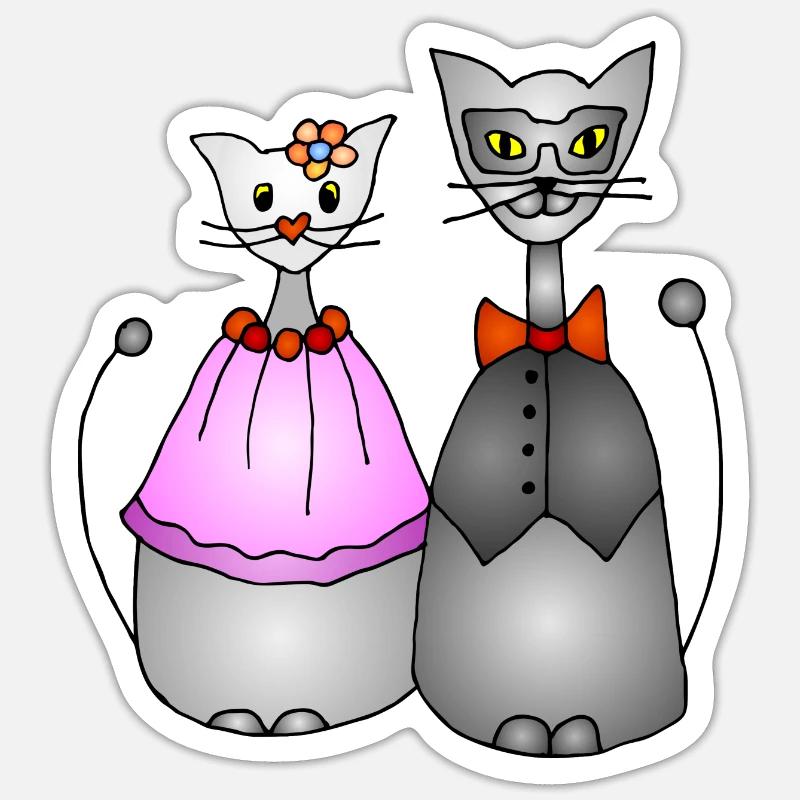 Cats - Sticker size S (10 x 10 cm) - white matte
