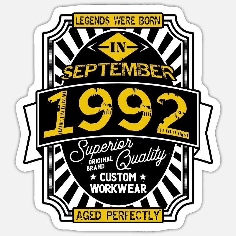 1992 SEPTEMBER Sticker taille S (10 x 10 cm)