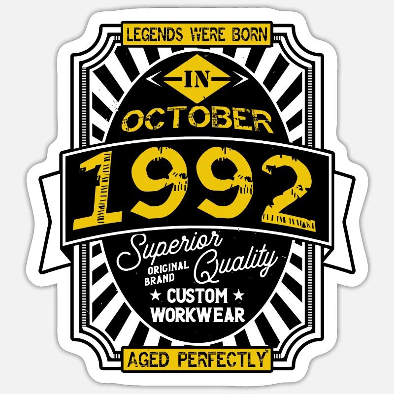 1992 OCTOBER - Sticker size S (10 x 10 cm) - white matte