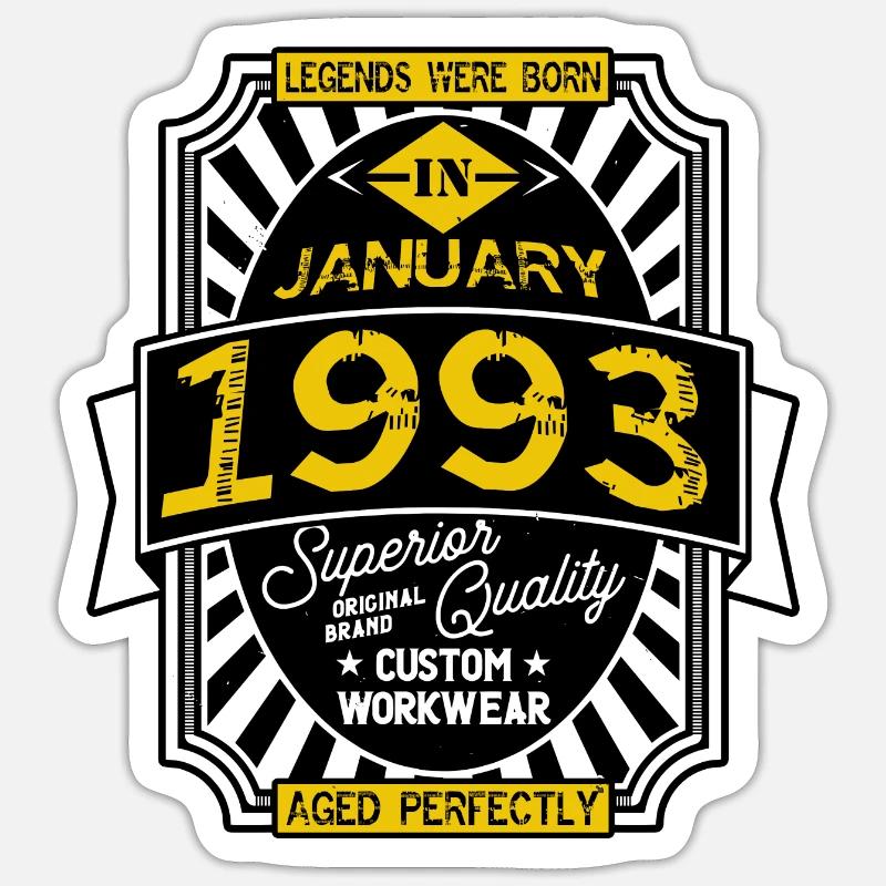 JANUAR 1993 - Sticker Größe S (10 x 10 cm) - Mattweiß