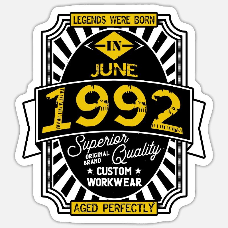 1992 JUNE - Sticker size S (10 x 10 cm) - white matte