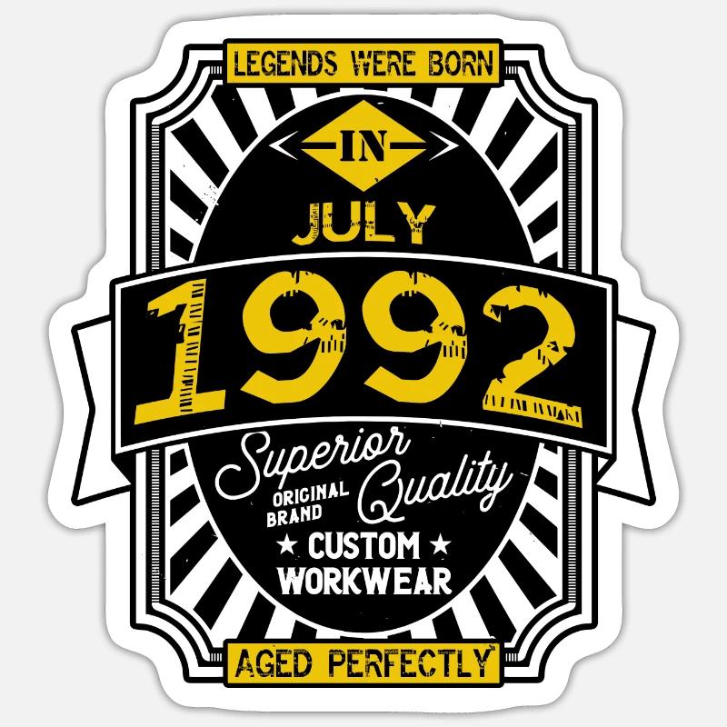 1992 JULY - Sticker size S (10 x 10 cm) - white matte