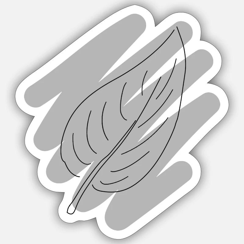 Feuille - Sticker taille S (10 x 10 cm) - blanc mat