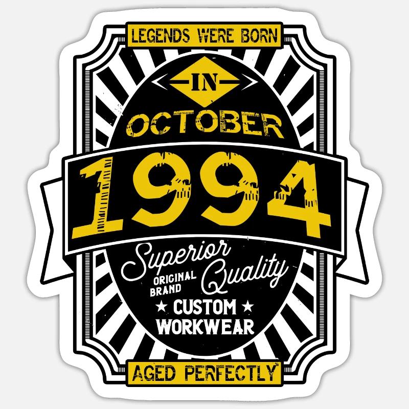 1994 OCTOBER - Sticker taille S (10 x 10 cm) - blanc mat