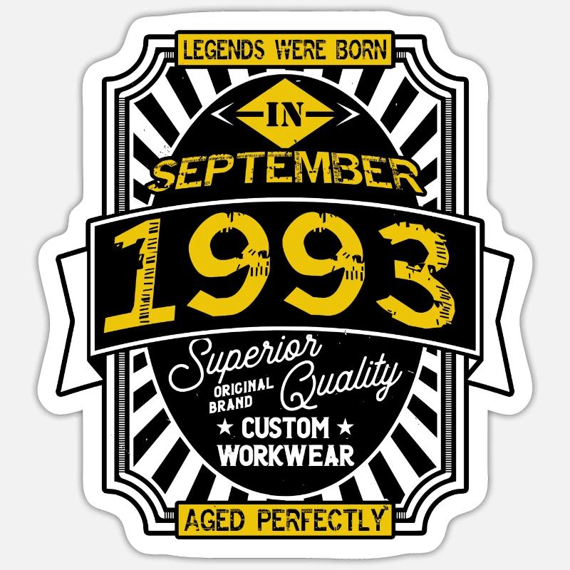 1993 SEPTEMBER - Sticker taille S (10 x 10 cm) - blanc mat