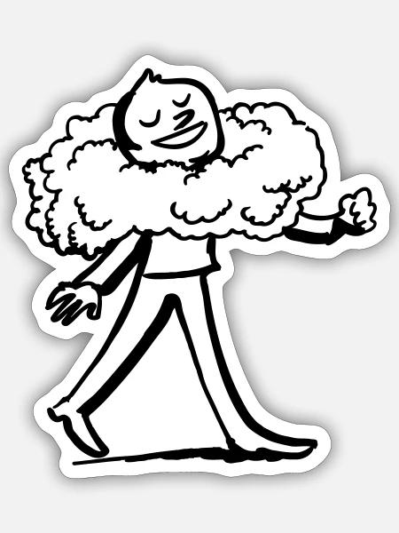 Heiter, beschwingt und verträumt durch´s Leben - Sticker Größe S (10 x 10 cm) - Mattweiß