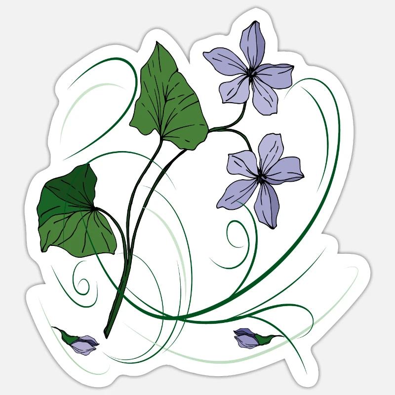 Blumenranke, Fleurs, Wildblumen - Sticker taille S (10 x 10 cm) - blanc mat