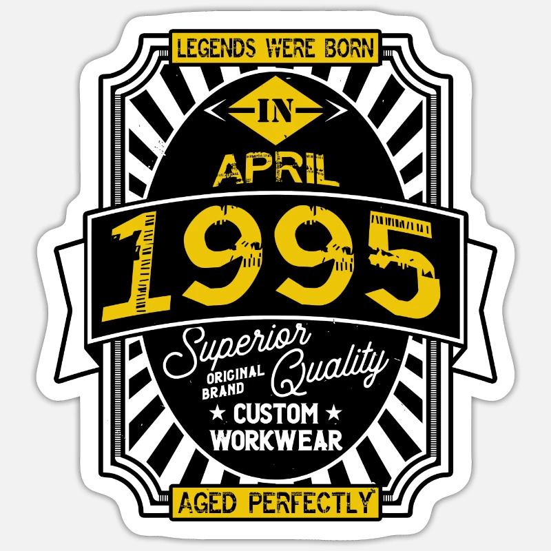1995 APRIL - Sticker taille S (10 x 10 cm) - blanc mat