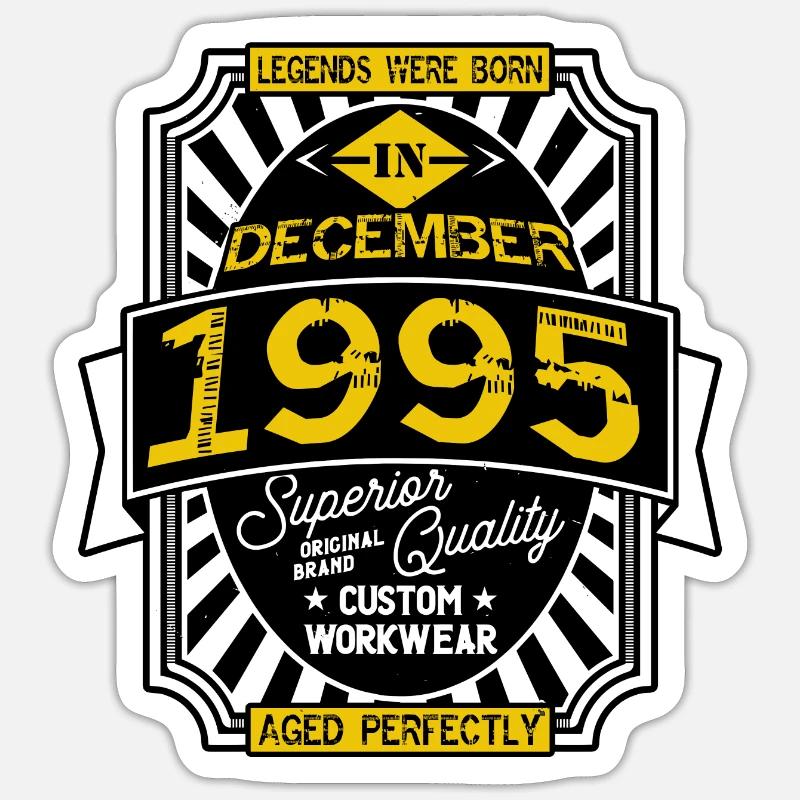 1995 DEZEMBER - Sticker Größe S (10 x 10 cm) - Mattweiß