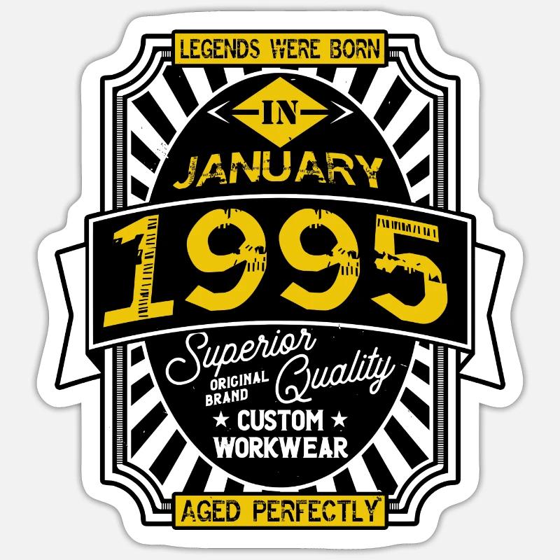 JANUAR 1995 Sticker Größe S (10 x 10 cm)