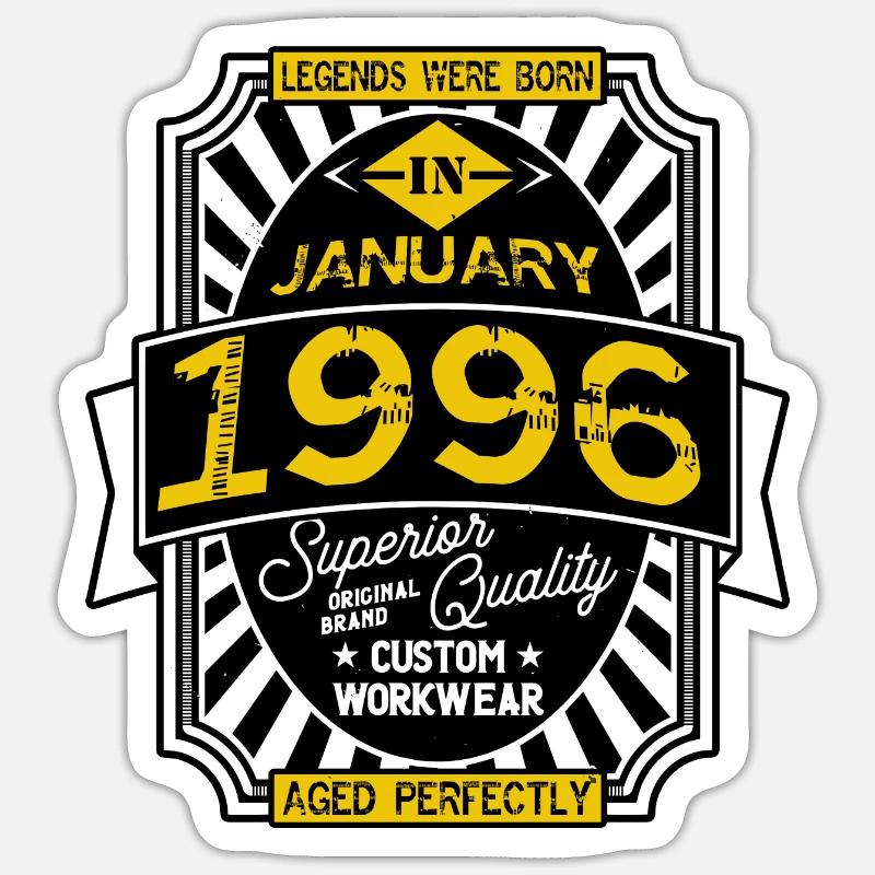 1996 JANUAR - Sticker Größe S (10 x 10 cm) - Mattweiß