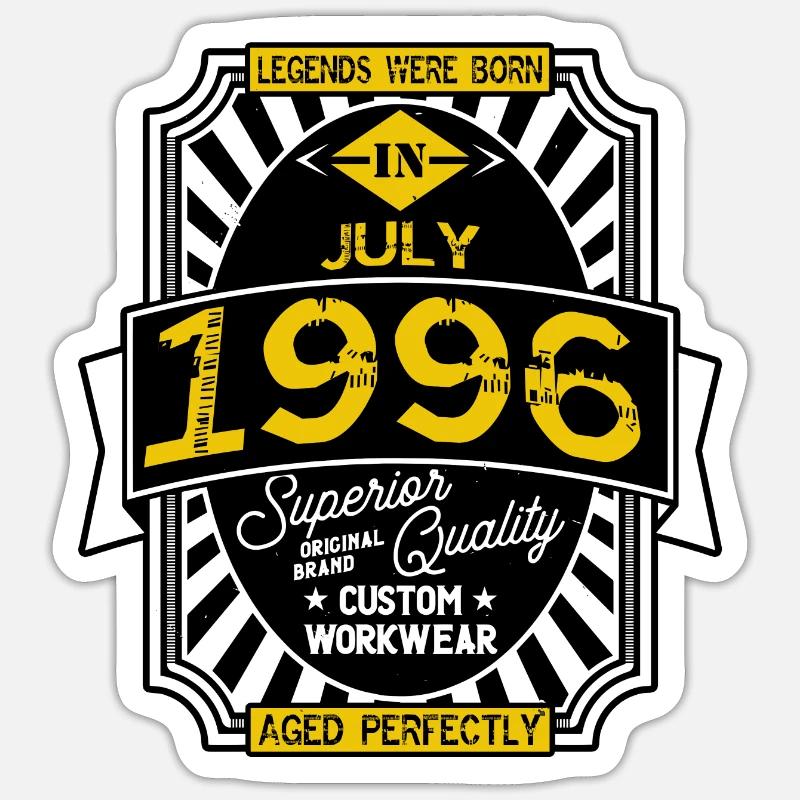 1996 JULY - Sticker taille S (10 x 10 cm) - blanc mat