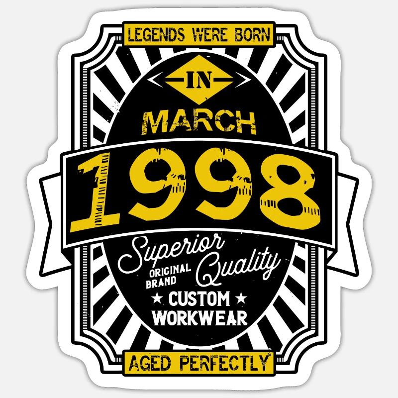 1998 MARCH - Sticker size S (10 x 10 cm) - white matte