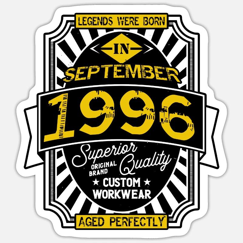 1996 SEPTEMBER - Sticker taille S (10 x 10 cm) - blanc mat