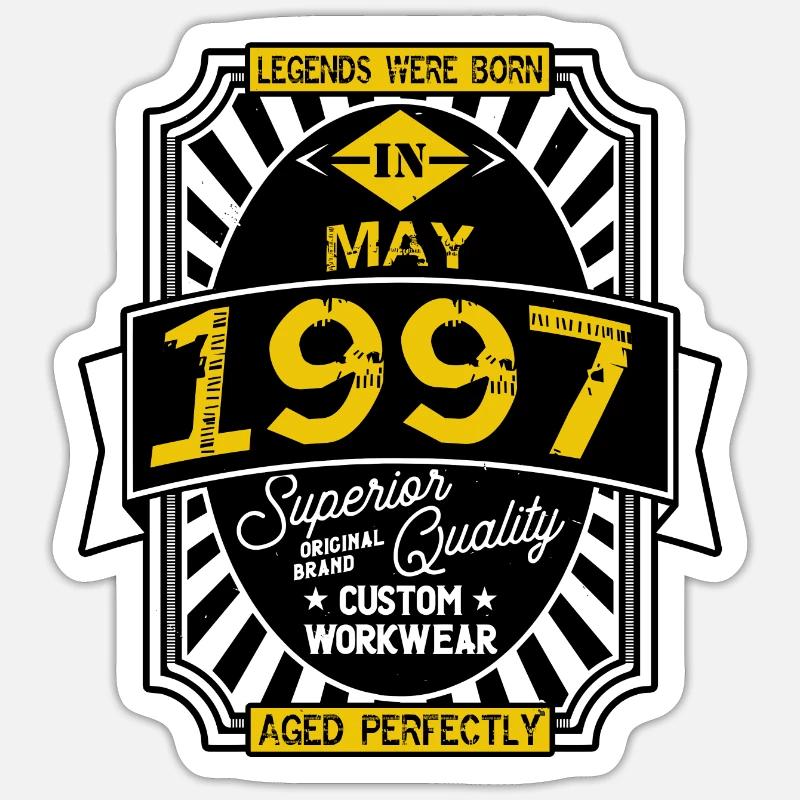 1997 MAY - Sticker taille S (10 x 10 cm) - blanc mat
