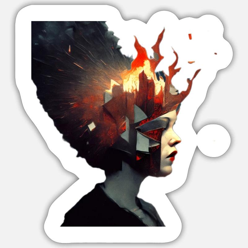 Explosionen im Kopf - Sticker Größe S (10 x 10 cm) - Mattweiß