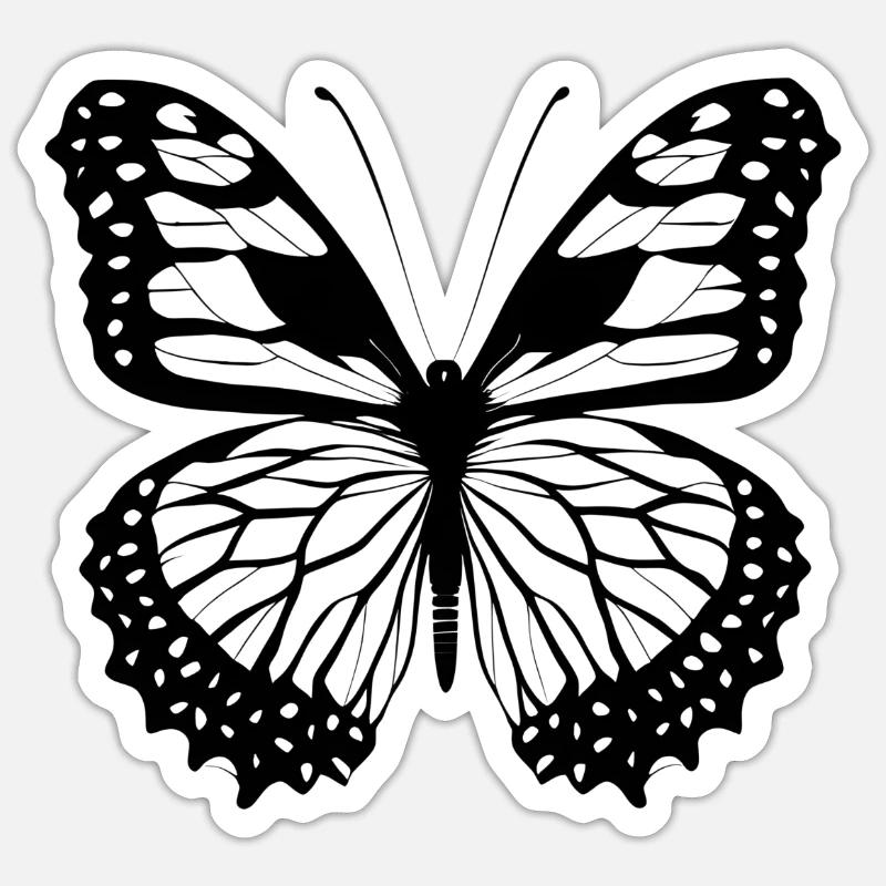 Butterflies pattern - Sticker size S (10 x 10 cm) - white matte