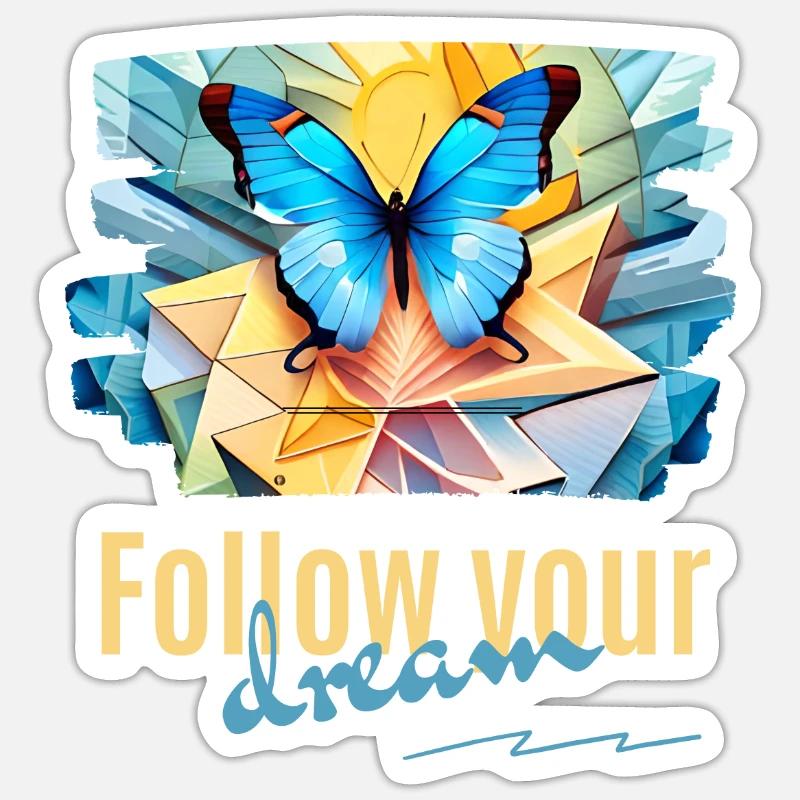 Butterflies pattern - Sticker size S (10 x 10 cm) - white matte