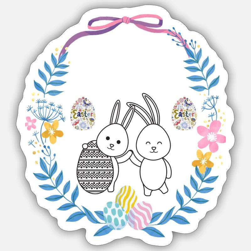 Frohe Ostern - Sticker Größe S (10 x 10 cm) - Mattweiß