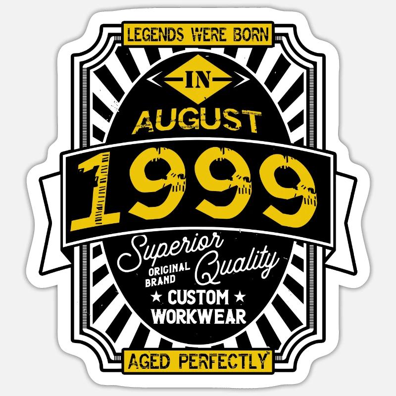 AUGUST 1999 Sticker Größe S (10 x 10 cm)