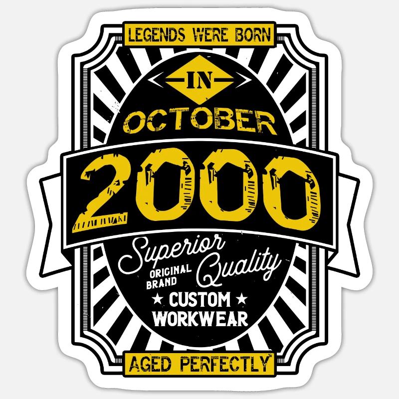 2000 OCTOBER - Sticker taille S (10 x 10 cm) - blanc mat