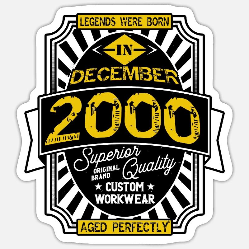 DEZEMBER 2000 - Sticker Größe S (10 x 10 cm) - Mattweiß