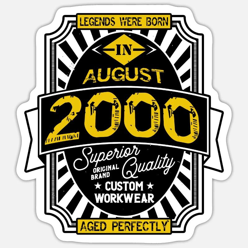 2000 AUGUST - Sticker size S (10 x 10 cm) - white matte