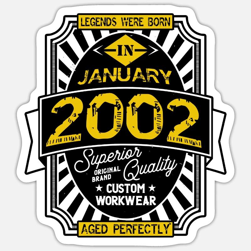 JANUAR 2002 - Sticker Größe S (10 x 10 cm) - Mattweiß