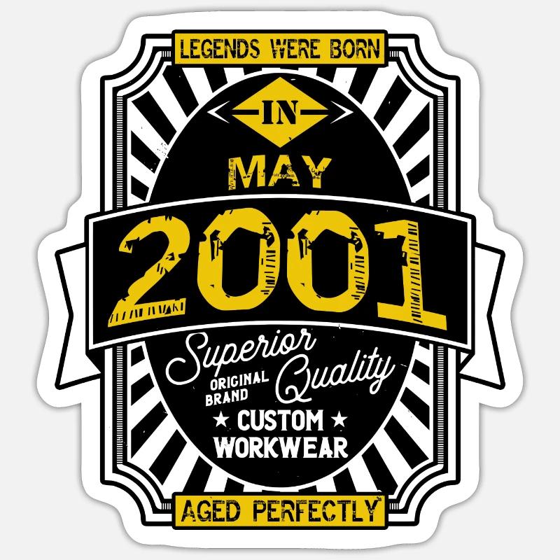 2001 MAY - Sticker taille S (10 x 10 cm) - blanc mat