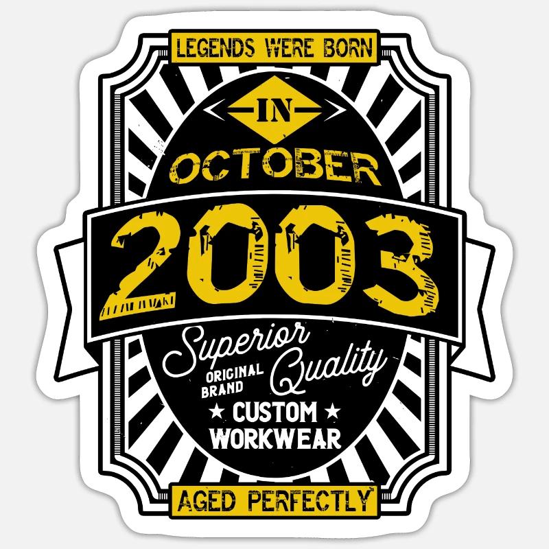2003 OKTOBER - Sticker Größe S (10 x 10 cm) - Mattweiß