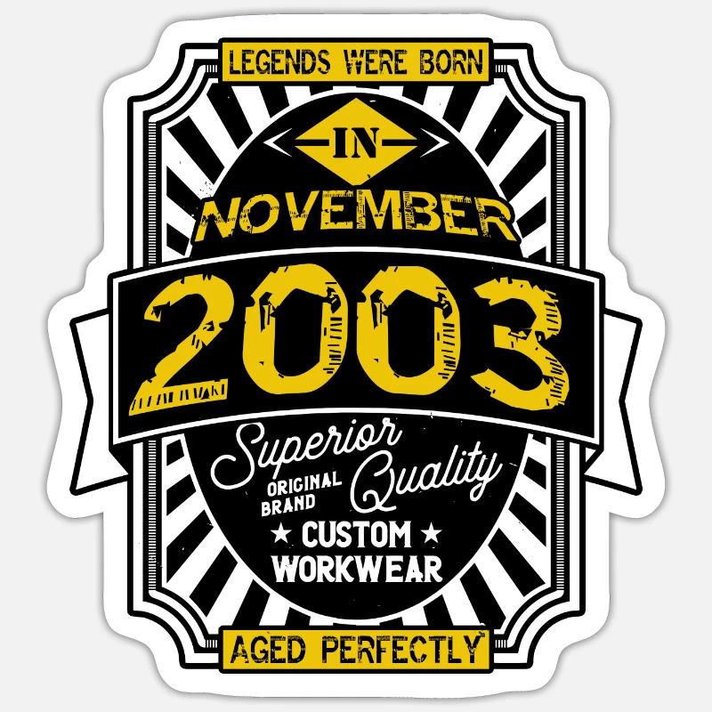NOVEMBER 2003 Sticker Größe S (10 x 10 cm)