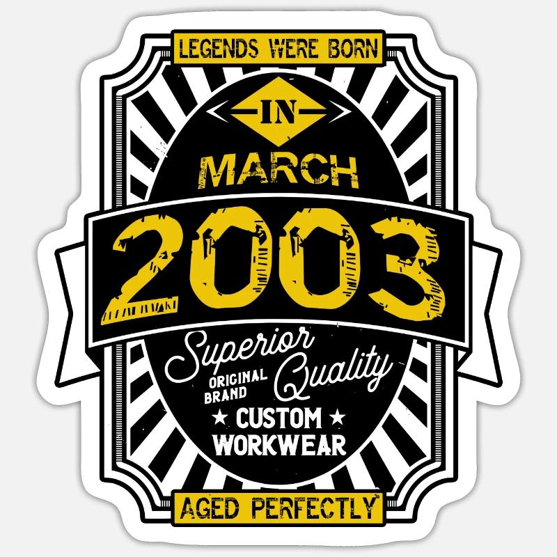 2003 MARCH - Sticker size S (10 x 10 cm) - white matte