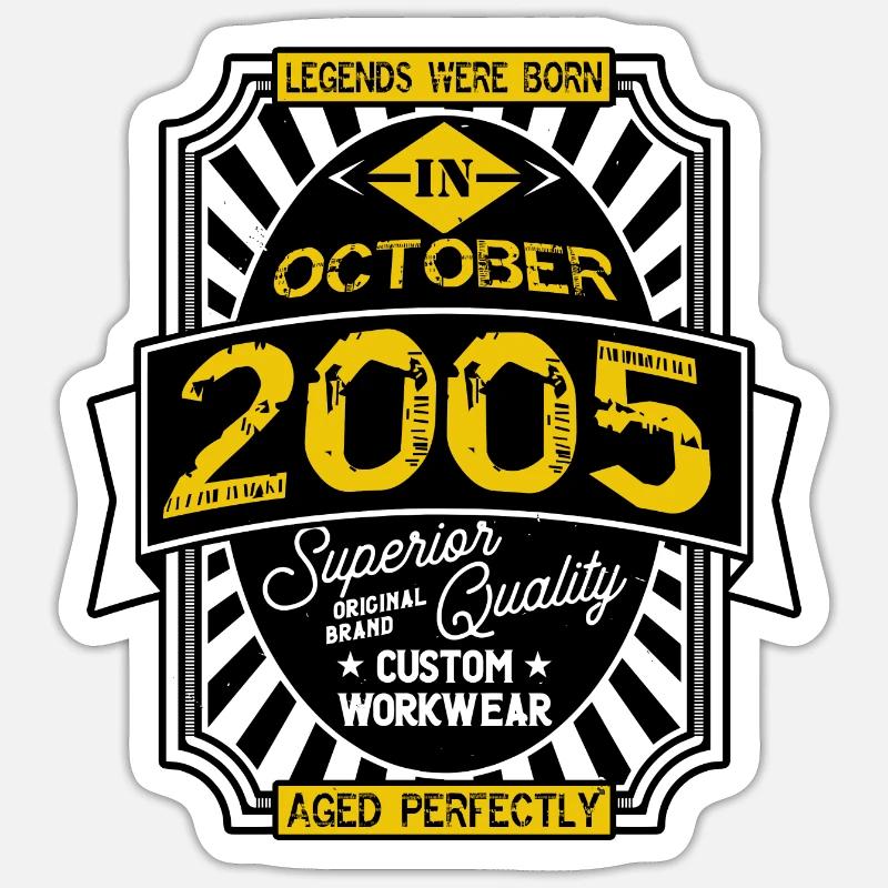2005 OCTOBER - Sticker taille S (10 x 10 cm) - blanc mat