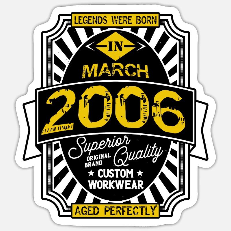2006 MÄRZ - Sticker Größe S (10 x 10 cm) - Mattweiß