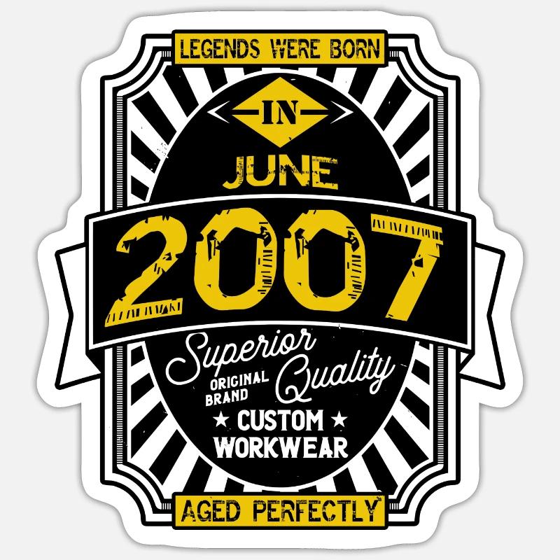 2007 JUNE - Sticker taille S (10 x 10 cm) - blanc mat