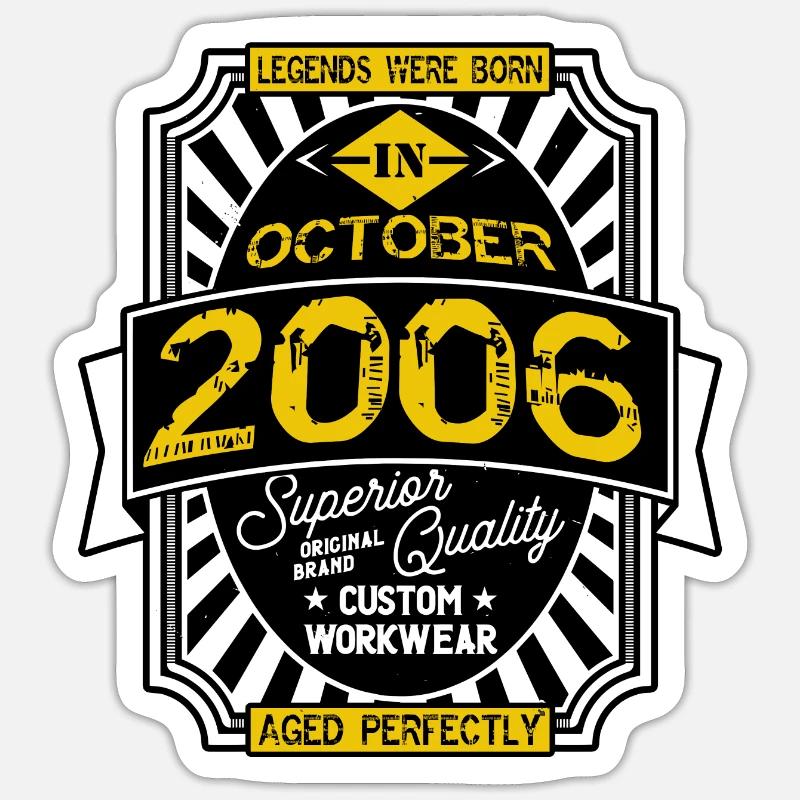 2006 OCTOBER - Sticker taille S (10 x 10 cm) - blanc mat