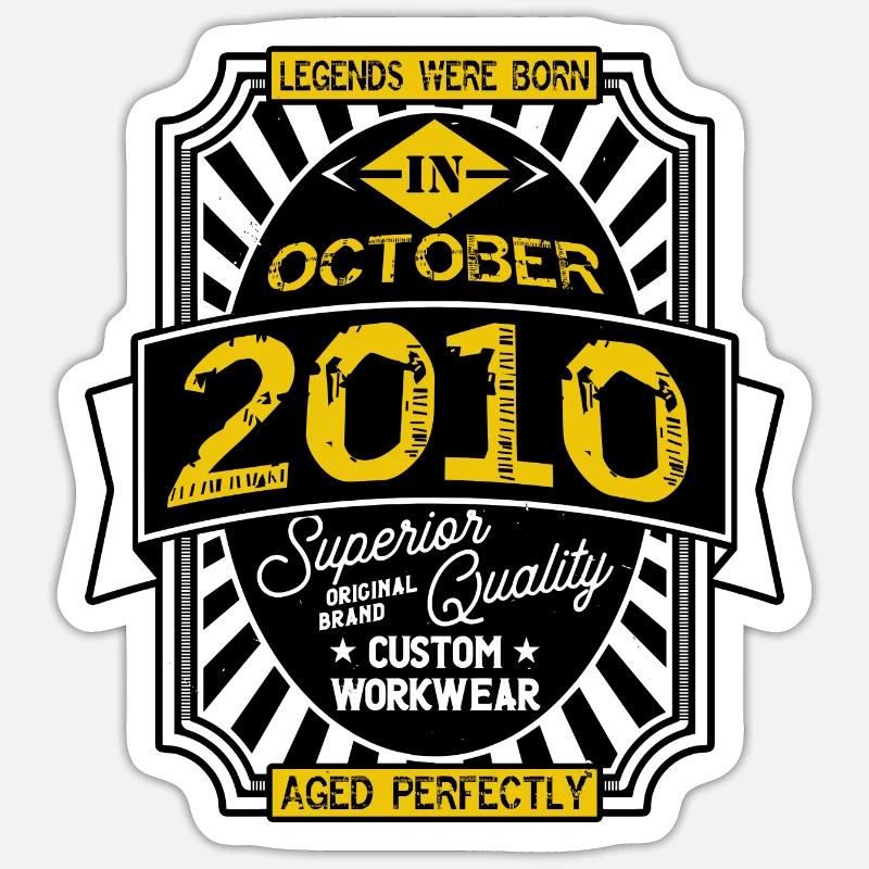 2010 OCTOBER - Sticker taille S (10 x 10 cm) - blanc mat