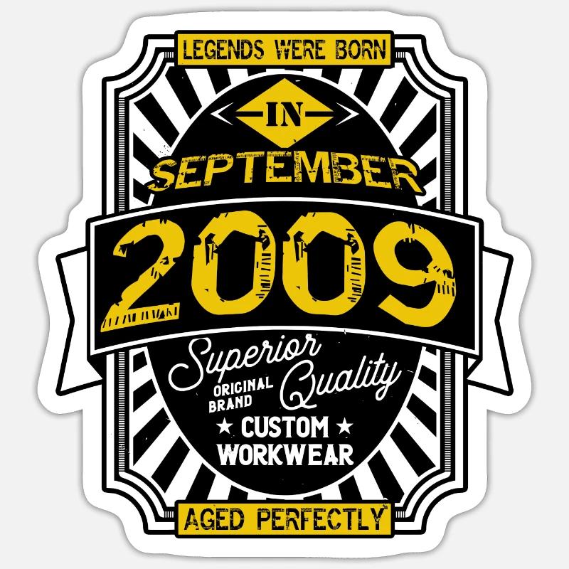 SEPTEMBER 2009 Sticker Größe S (10 x 10 cm)