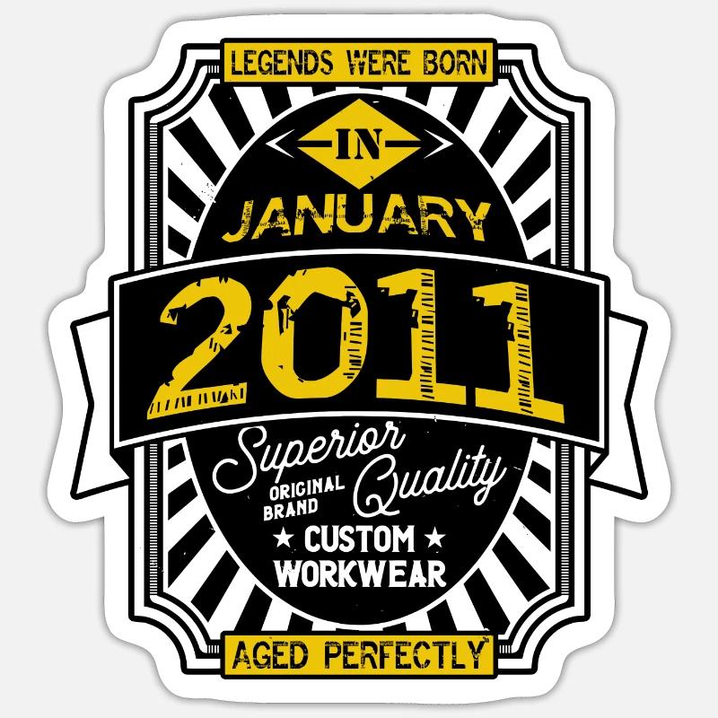 2011 JANUAR Sticker Größe S (10 x 10 cm)