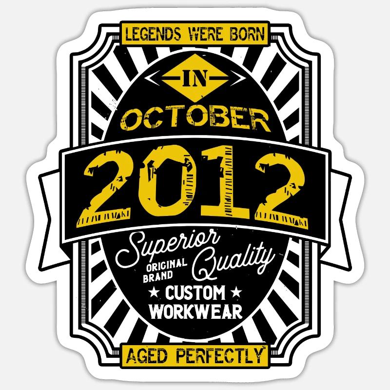 2012 OCTOBER - Sticker taille S (10 x 10 cm) - blanc mat