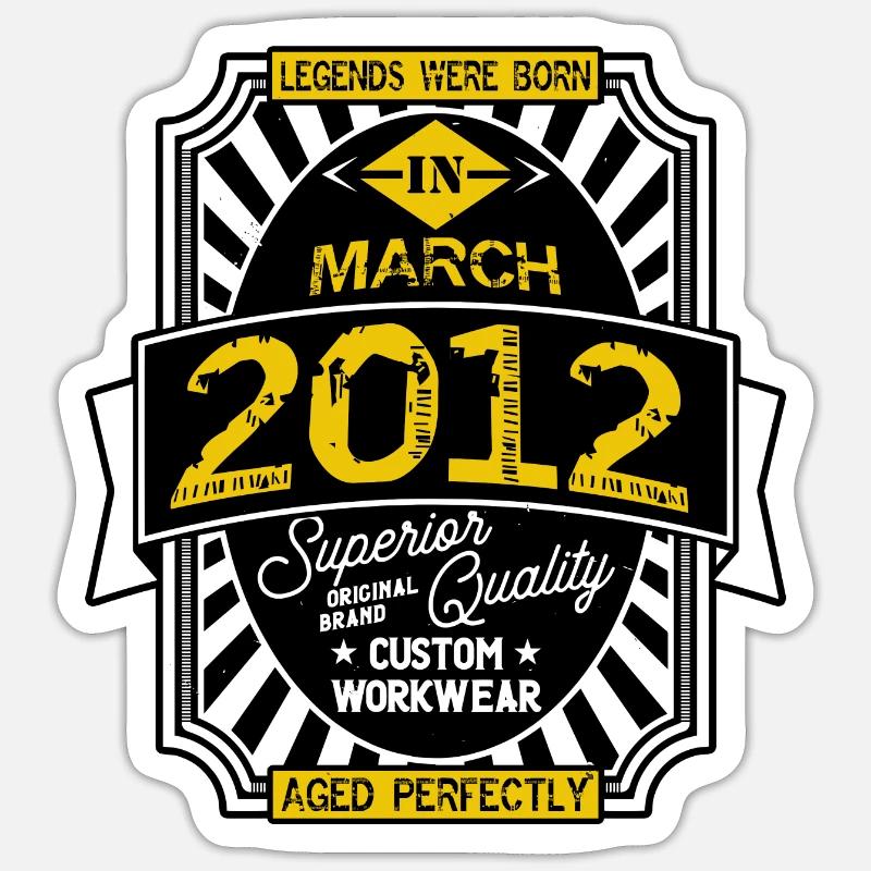 2012 MÄRZ - Sticker Größe S (10 x 10 cm) - Mattweiß